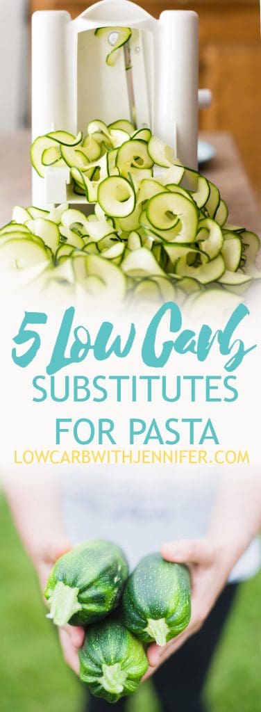 Discover 5 low carb substitutes for pasta. You would be surprised what you can use to substitute pasta with in your meals! #lowcarbpasta #ketopasta #lowcarbrecipes