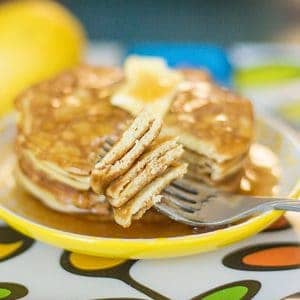 The lemon zest in these low carb pancakes give them so much flavor without adding to the carb count! Enjoy these with sugar free syrup and lots of butter.