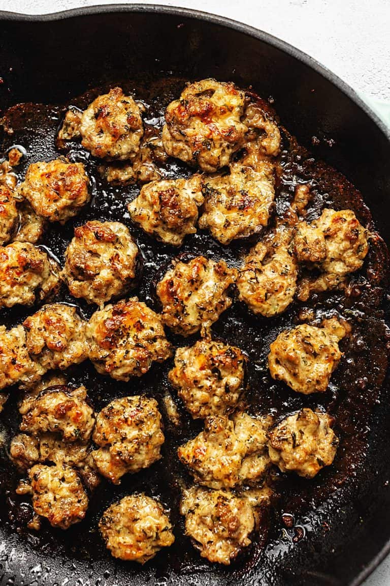 stuffed mushrooms in a skillet