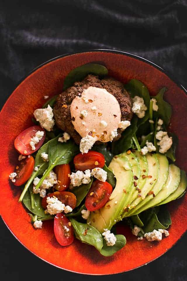 Try this low carb burger bowl the next time you have a burger craving. It will not disappoint.