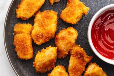 keto chicken nuggets on a plate