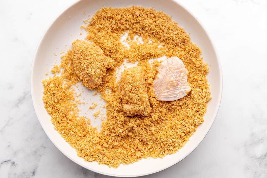 breading chicken for high protein chicken nuggets