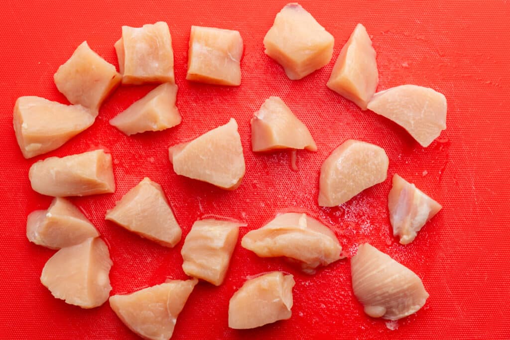 chicken cut into pieces for keto chicken nuggets