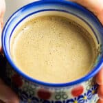 Hot keto coffee made with butter and optional MCT oil