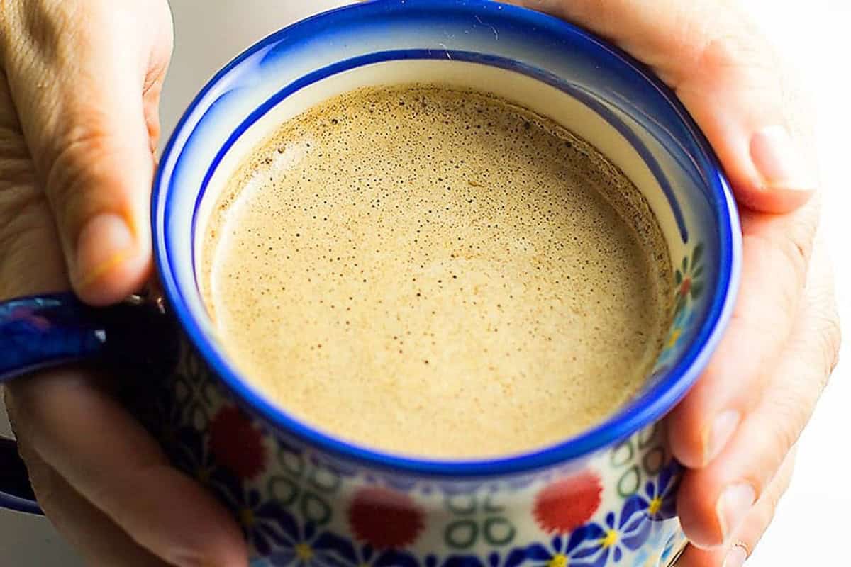 Hot keto coffee made with butter and optional MCT oil