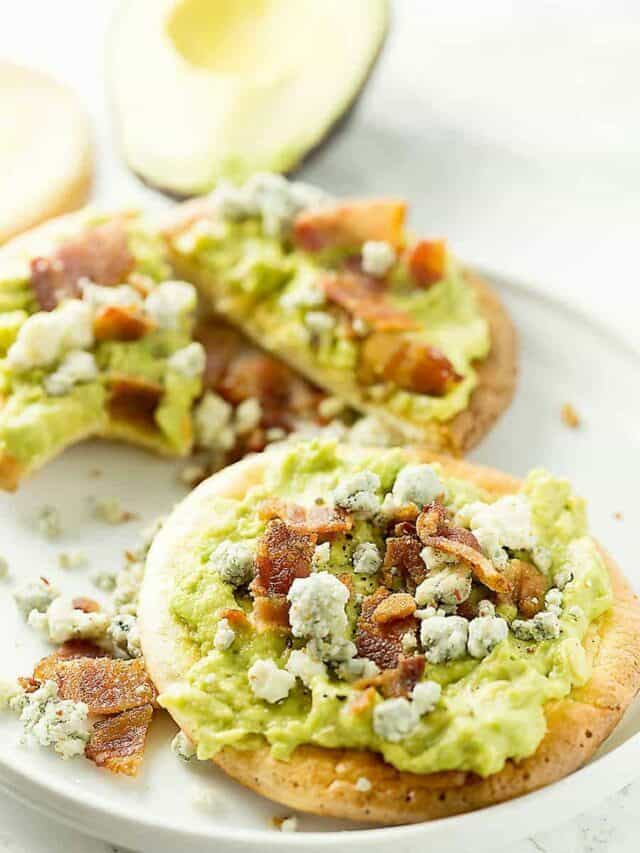 Keto Avocado Toast with Bacon and Blue Cheese
