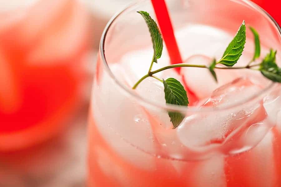 a glass of watermelon drink
