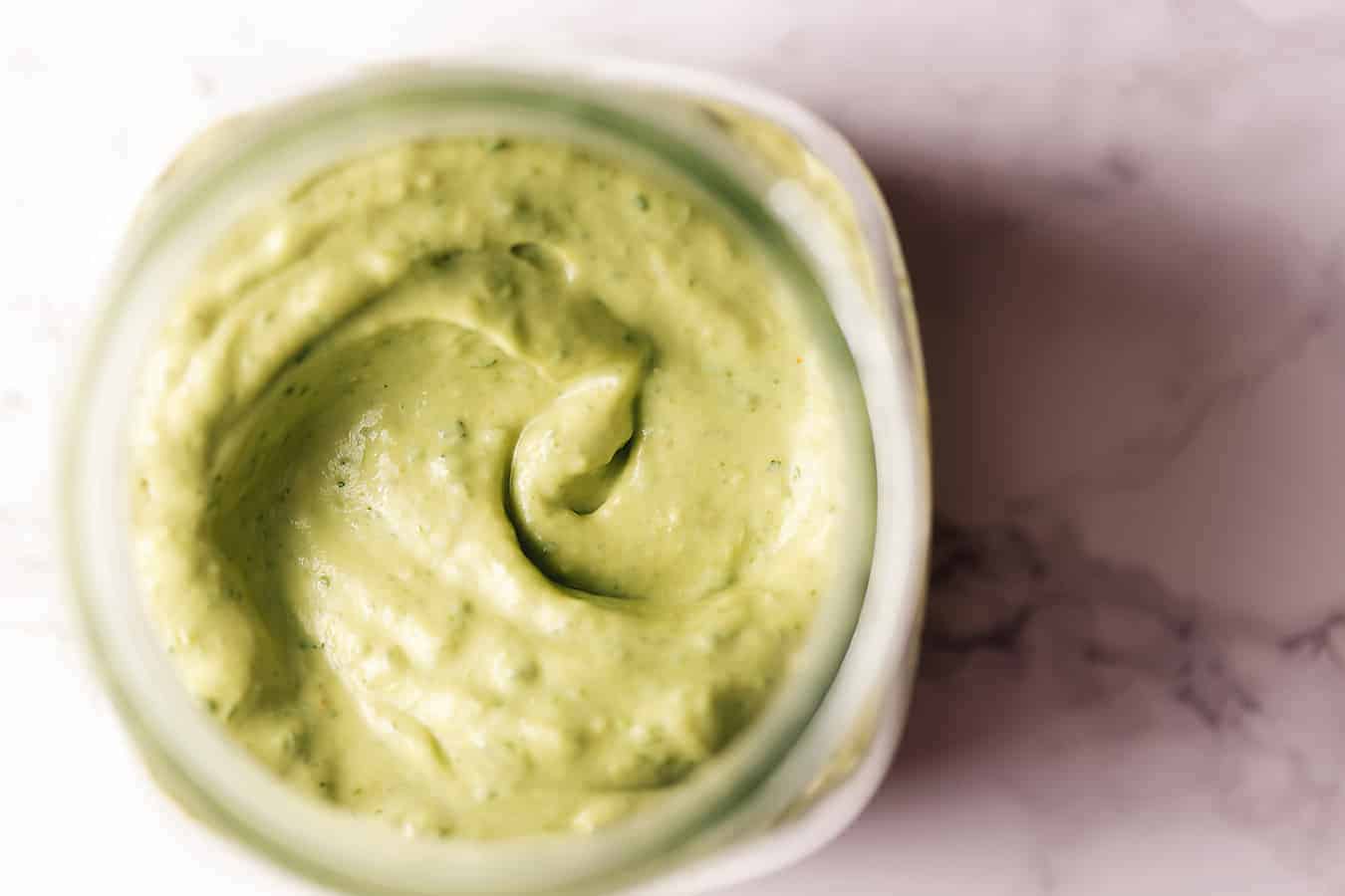 low carb dressing in a glass jar