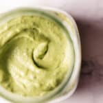 avocado cilantro lime dressing in a jar