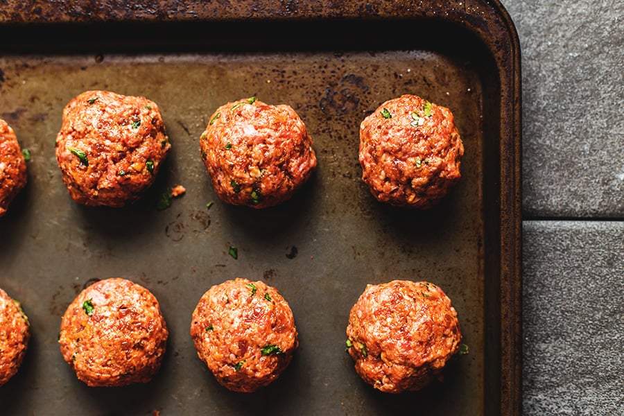 meatballs on a sheet pan 