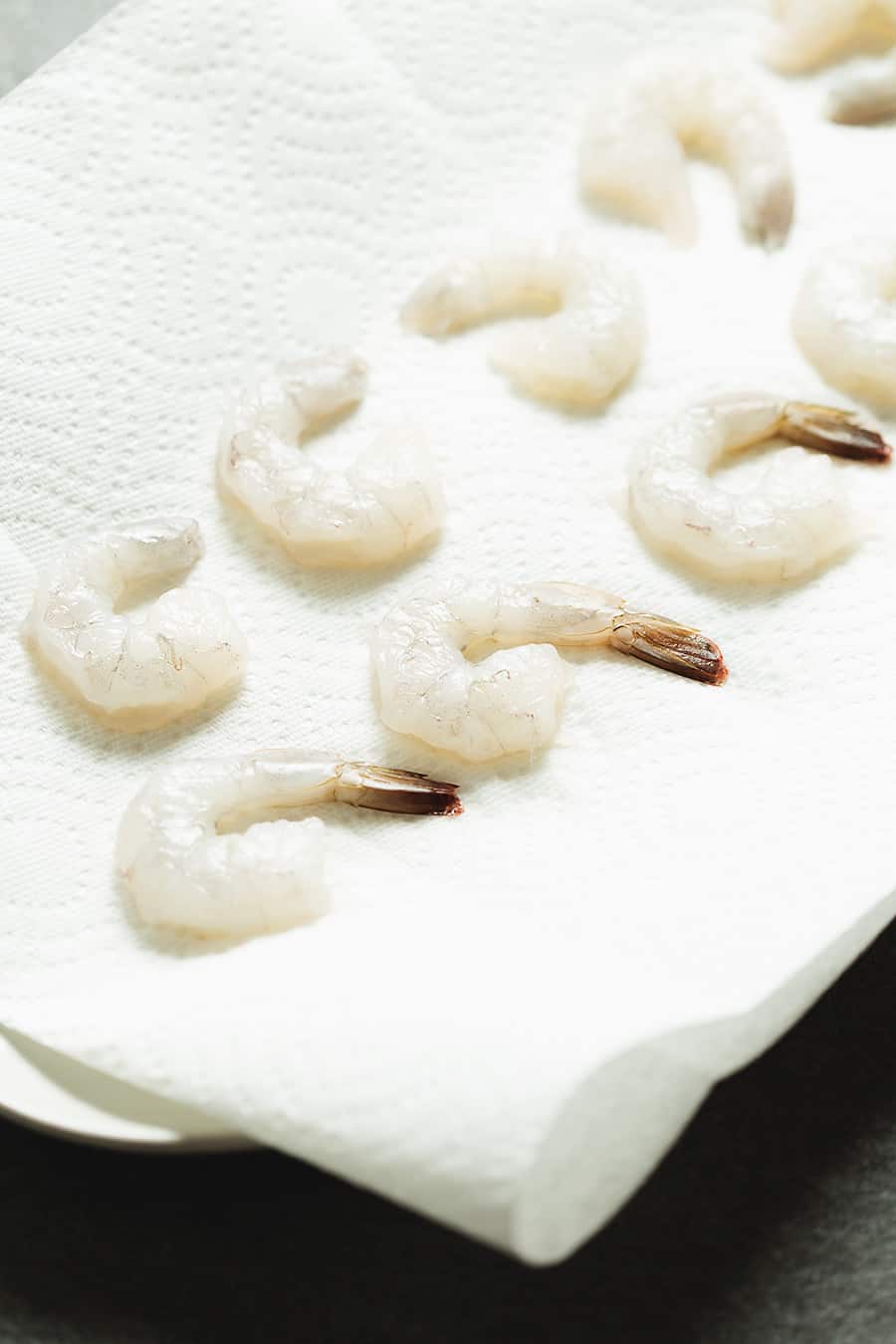shrimp on a paper towel