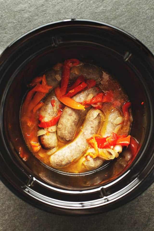 Crock Pot Sausage and Peppers • Low Carb with Jennifer