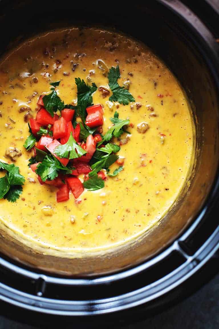 velvet cheese dip in a crock pot