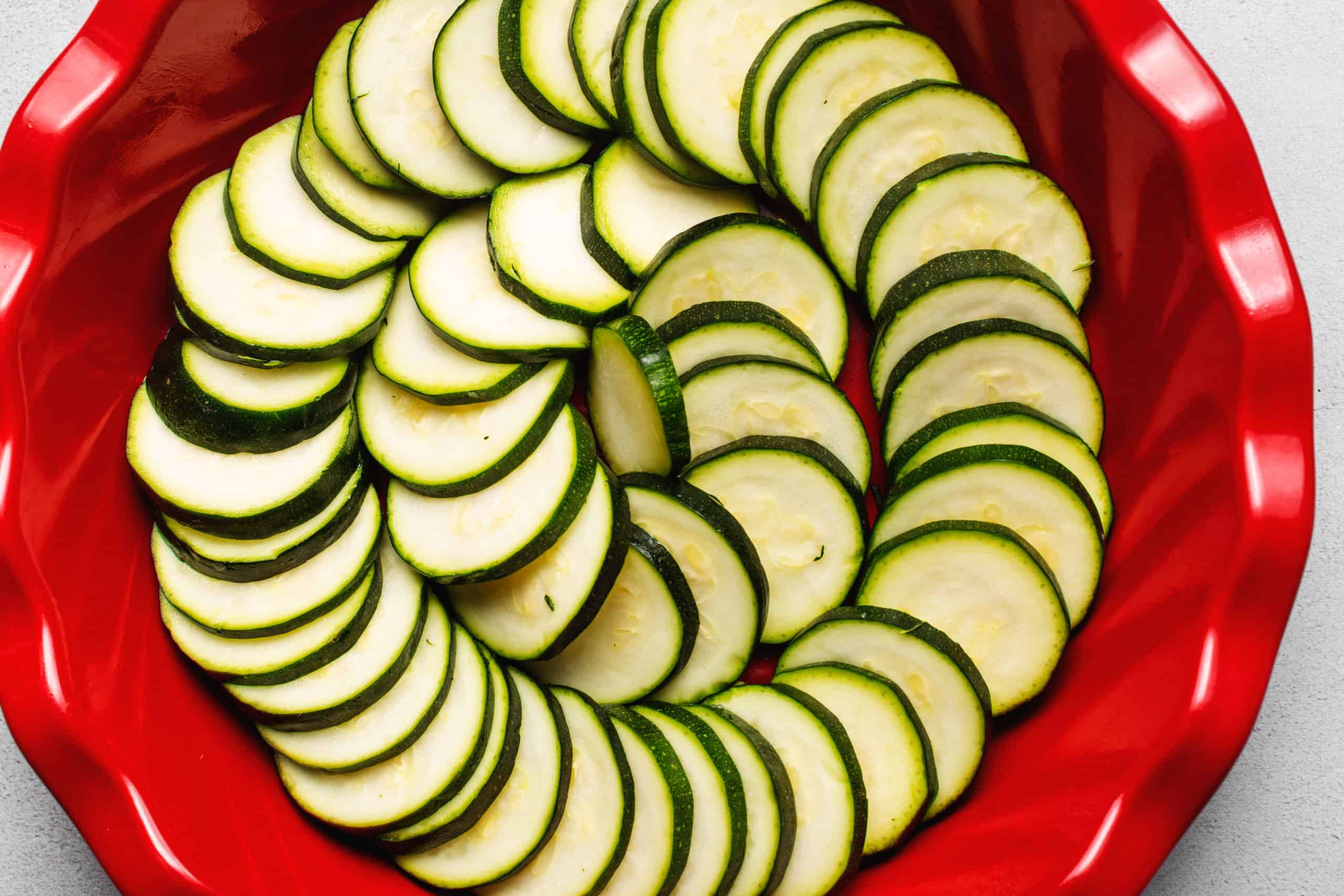 zucchini in a pie plate