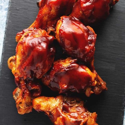 chicken legs on a black background