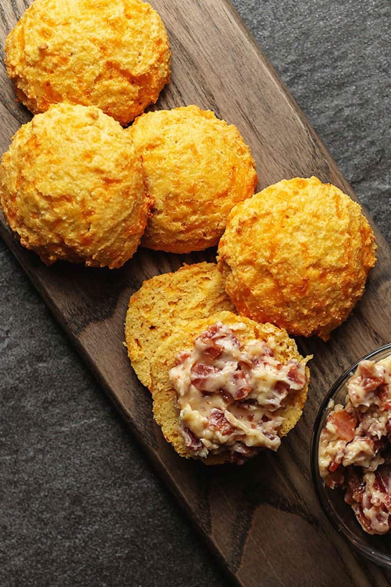 keto biscuits on a tray