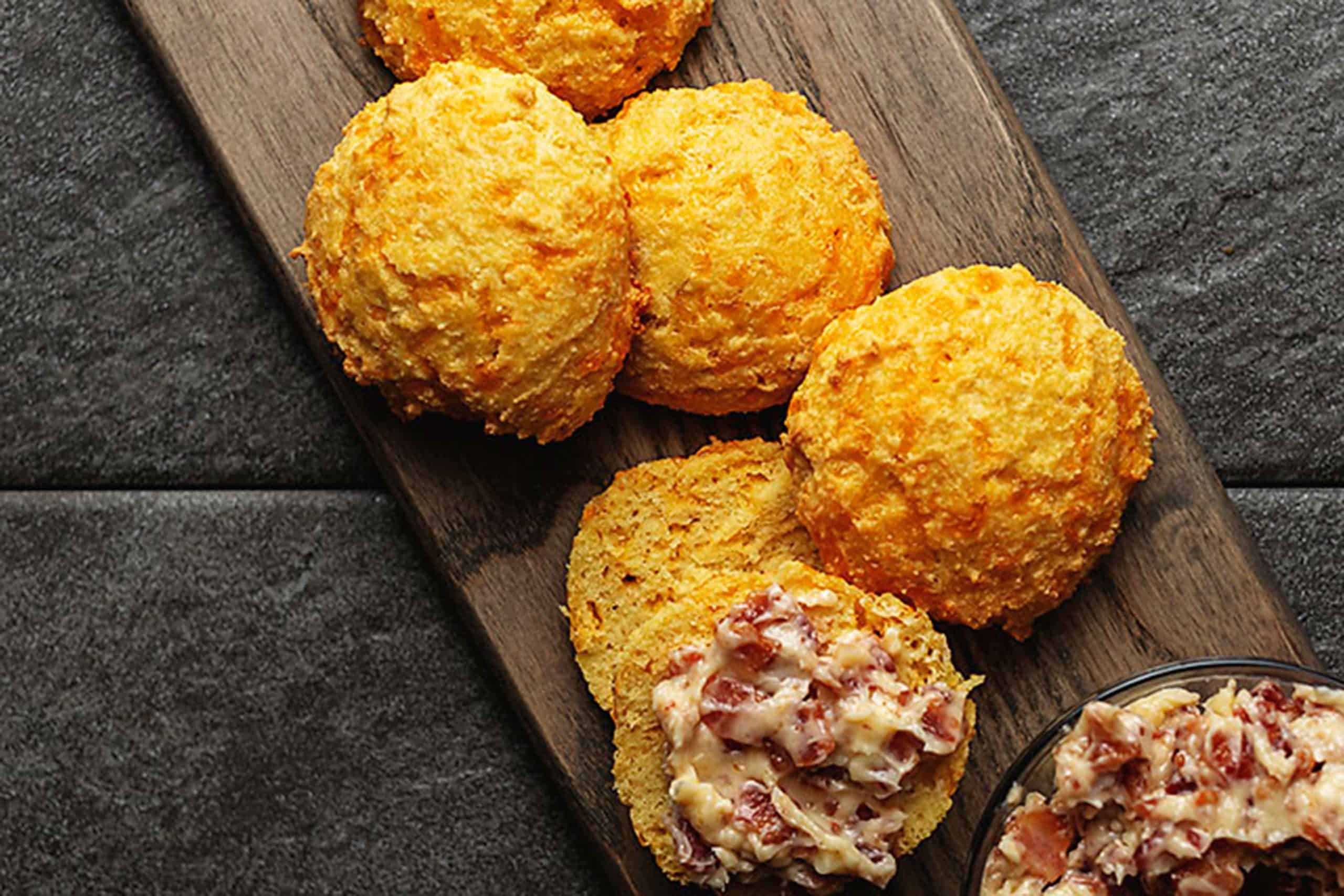 keto biscuits on a tray