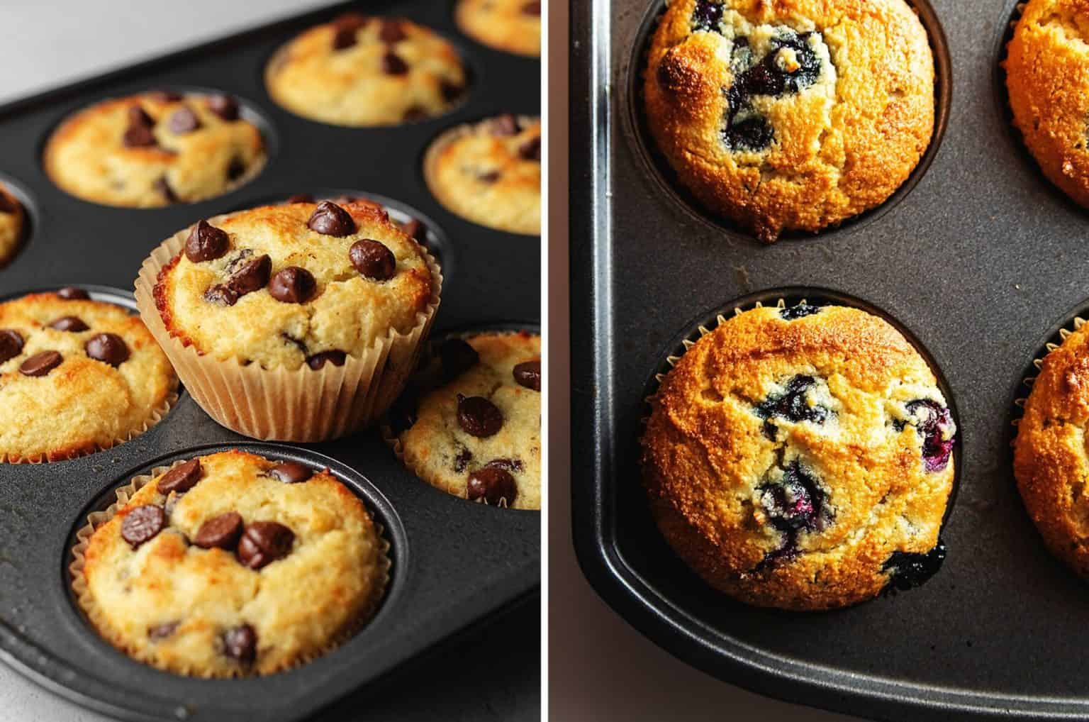 Almond Flour Muffins - Chocolate Chip, Blueberry, or Vanilla • Low Carb ...