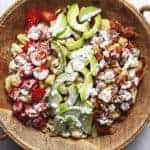 roasted cauliflower cobb salad in a large bowl