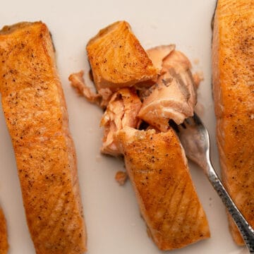 perfectly cooked salmon on a plate