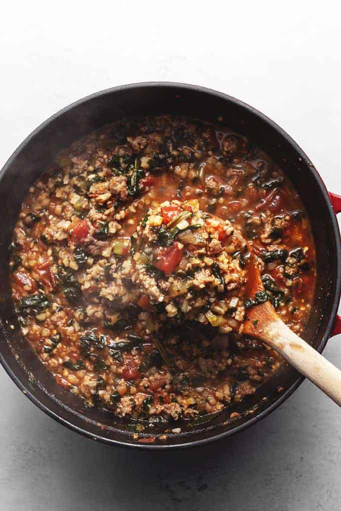 Italian vegetable stew in a dutch oven