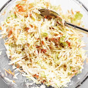 mixed coleslaw in a bowl