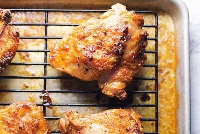 recipe image for crispy chicken thighs