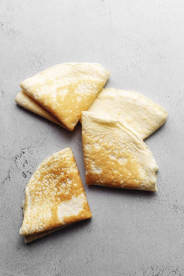 4 keto crepes folded