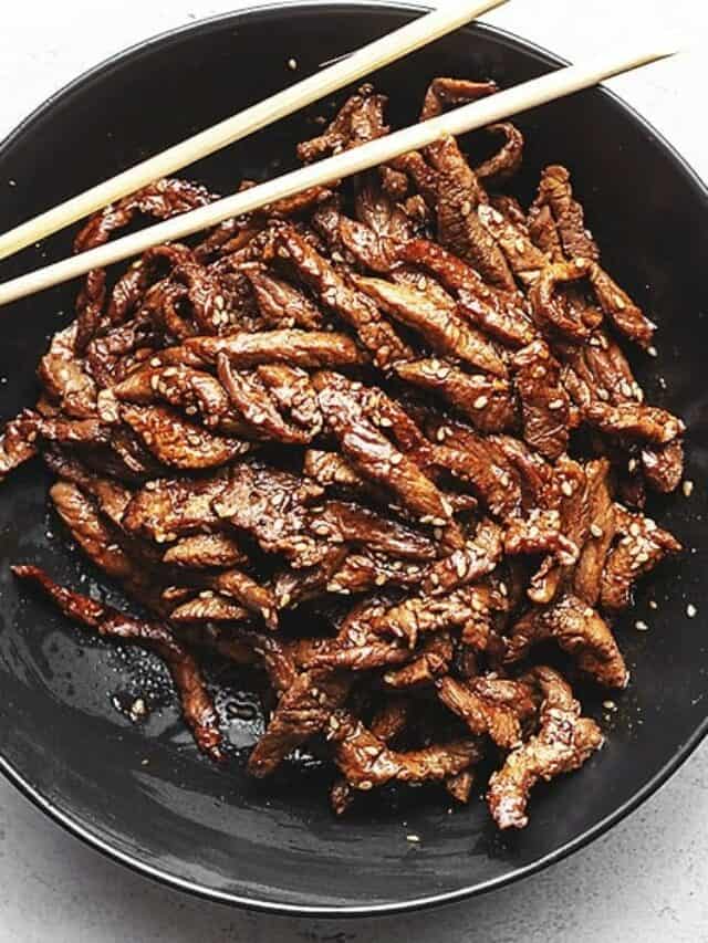 keto beef bulgogi in a skillet