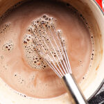 keto hot chocolate in a saucepan