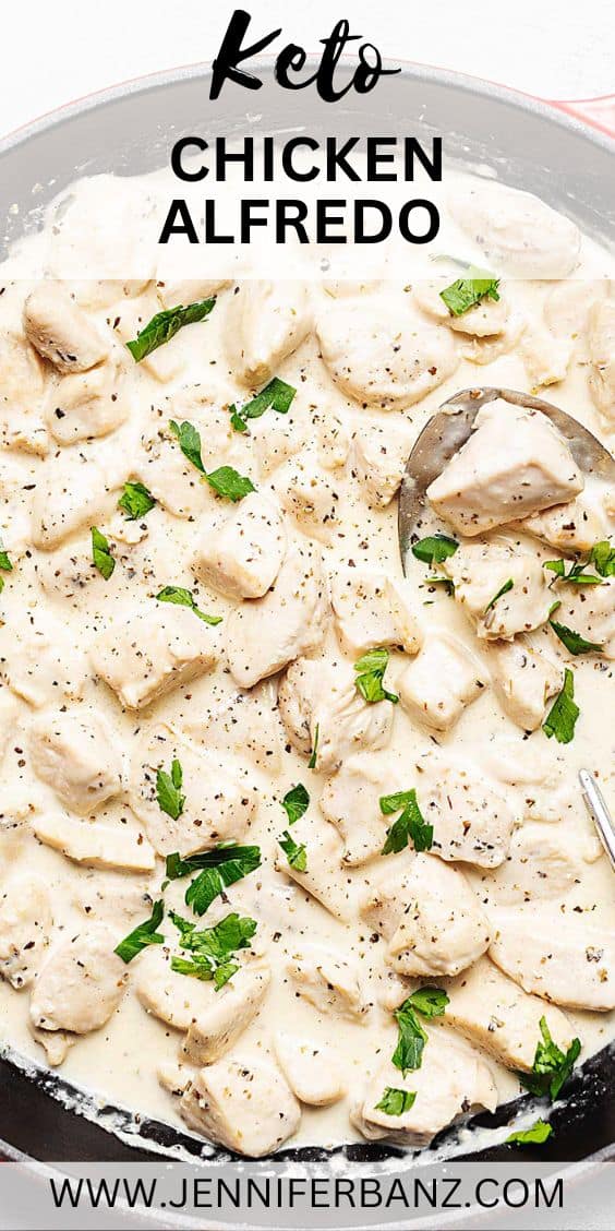 Keto Chicken Alfredo Recipe - One Skillet! • Low Carb with Jennifer