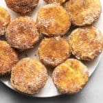 cinnamon sugar muffins on a white plate