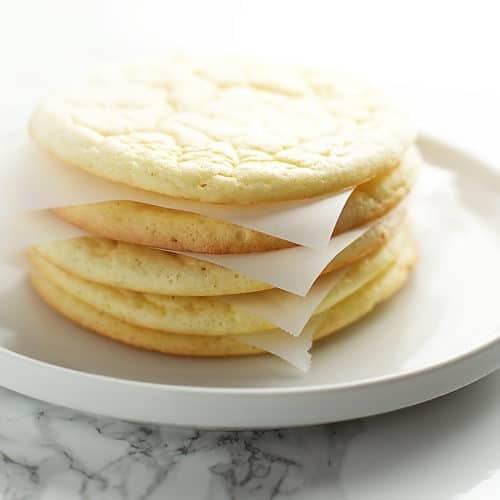 cloud bread stacked on a plate