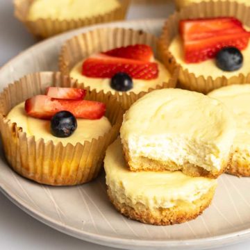 mini cheesecakes on a plate