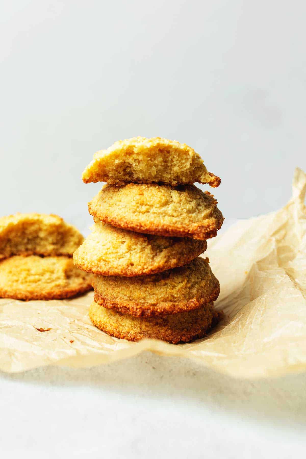 keto butter cookies stacked