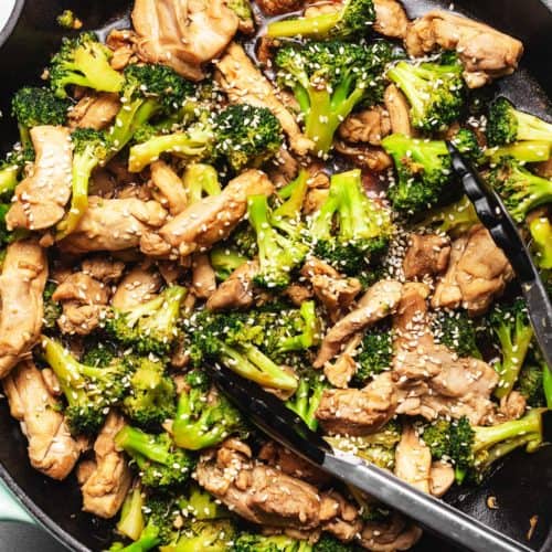 keto chicken broccoli in a large skillet