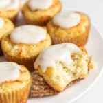 lemon muffins on a white plate