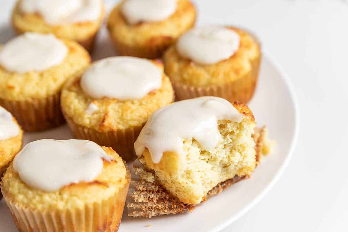 lemon muffins on a white plate