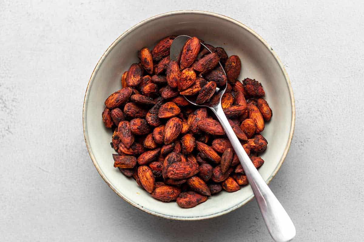 spiced almonds in a bowl