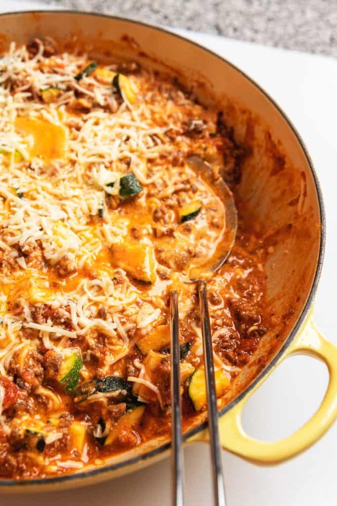 lasagna in a skillet