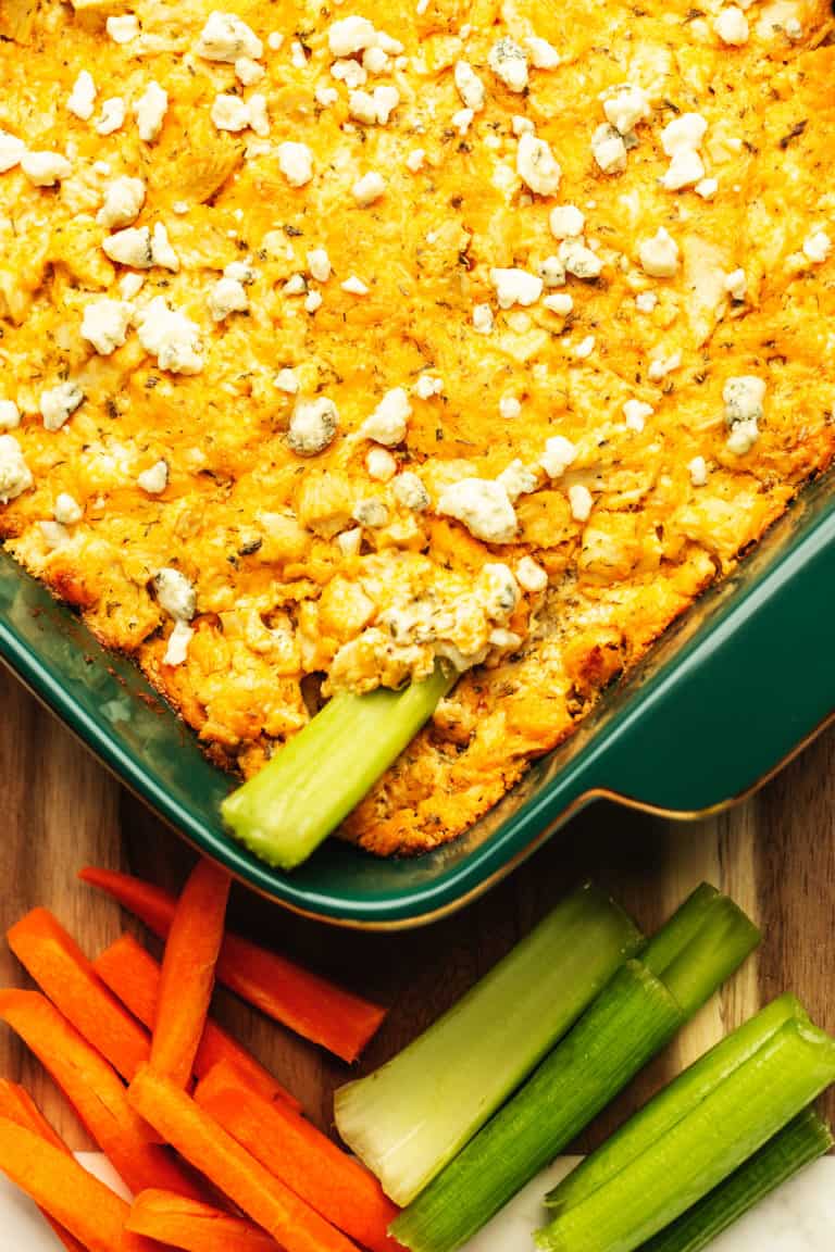 keto buffalo chicken dip feature image
