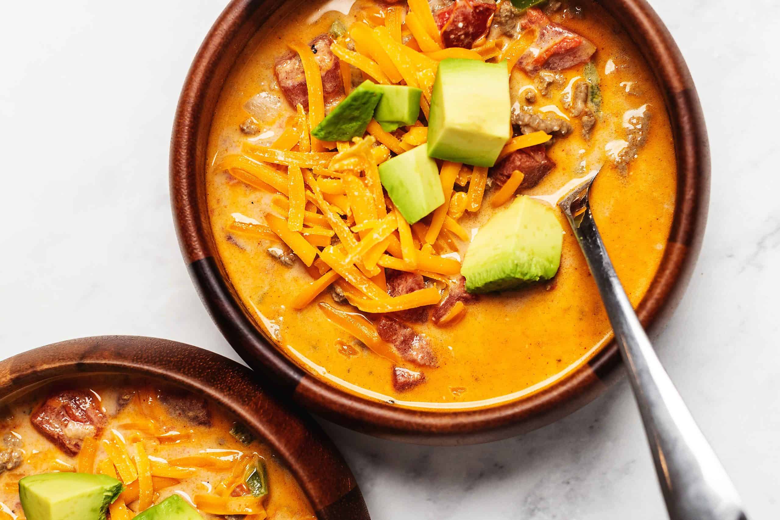 KETO TACO SOUP IN A BOWL