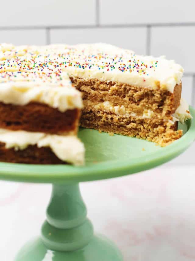 Keto Birthday Cake with Buttercream Frosting