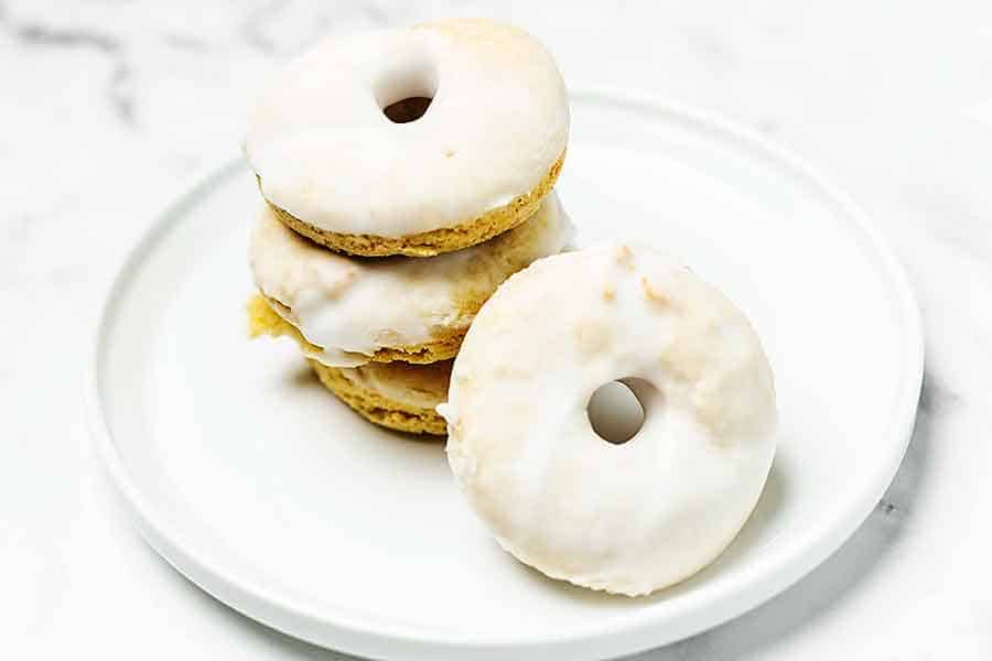 keto glazed donuts on a plate