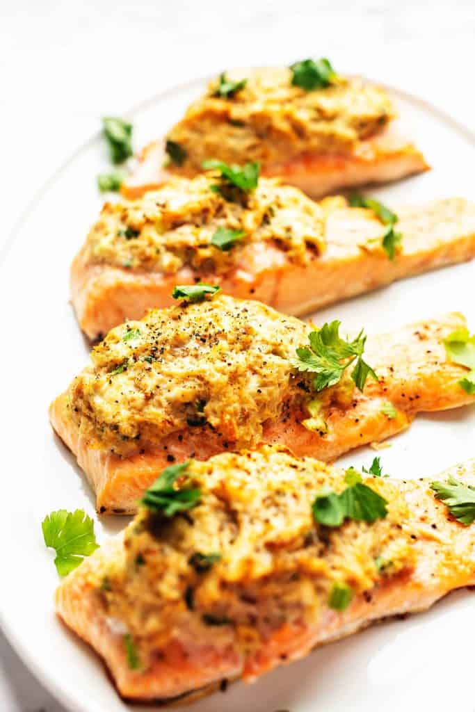 salmon stuffed with cram feature image