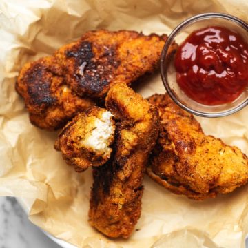 keto fried chicken with ketchup