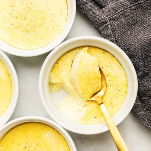 keto custard in ramekins