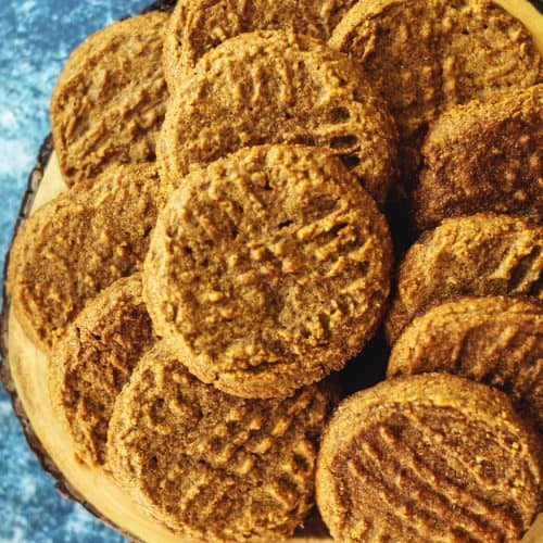 almond butter cookies stacked