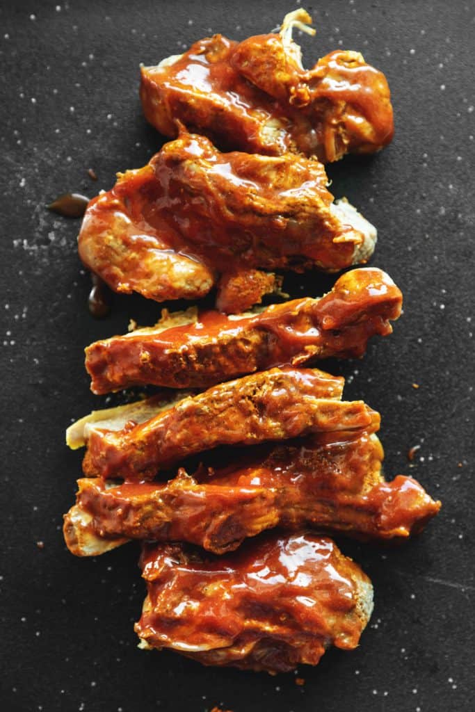 instant pot country ribs on a cutting board