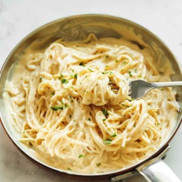 vegetable pasta with Alfredo sauce